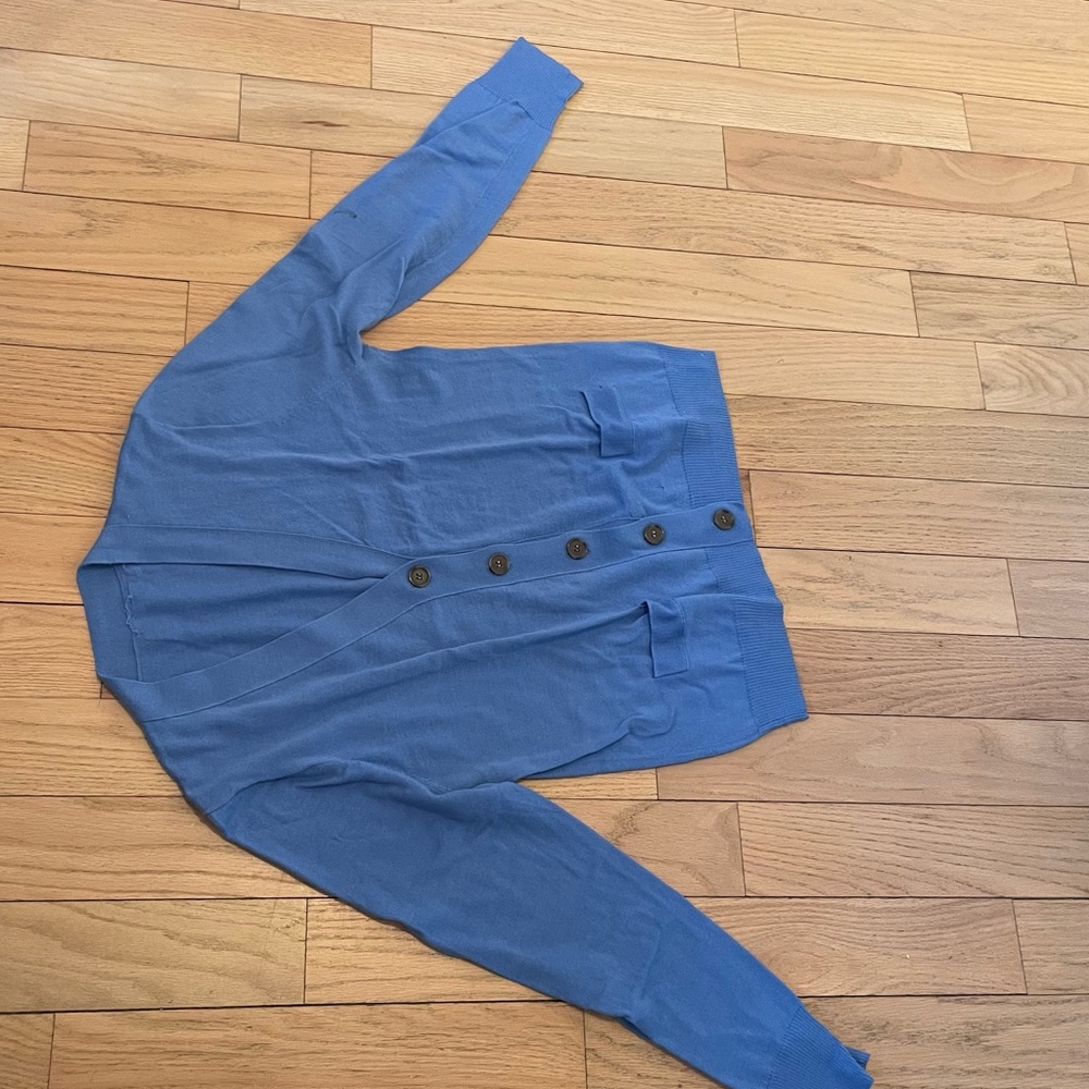 Size large woman’s Blue Button-Up Cardigan knit